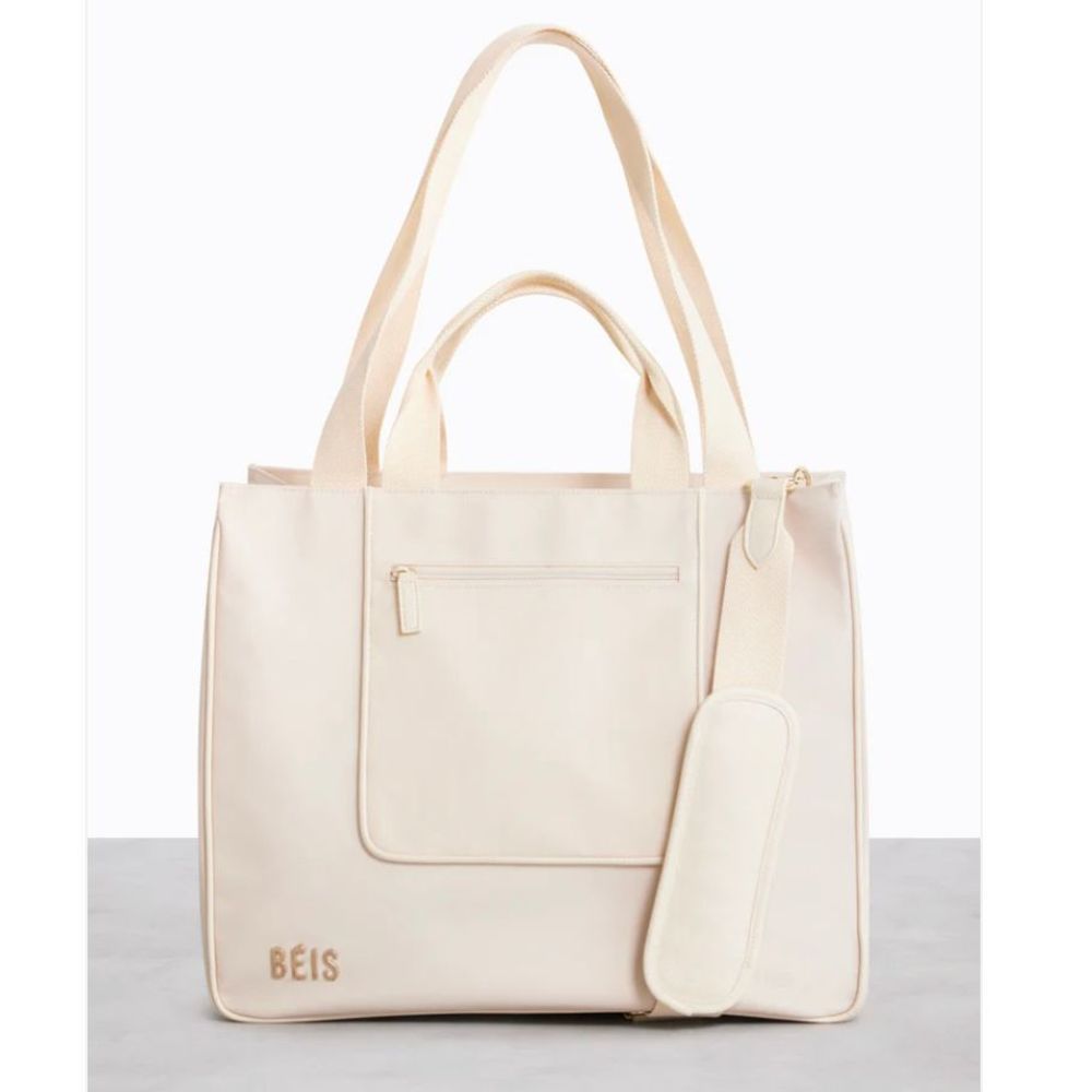 NWT BEIS The East/West Tote - Recycled Collection in BEIGE